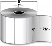 4" x 2.5" Étiquettes Thermique Zebra Z-Select 4000D - 10010048 - Etiquettes Quebec