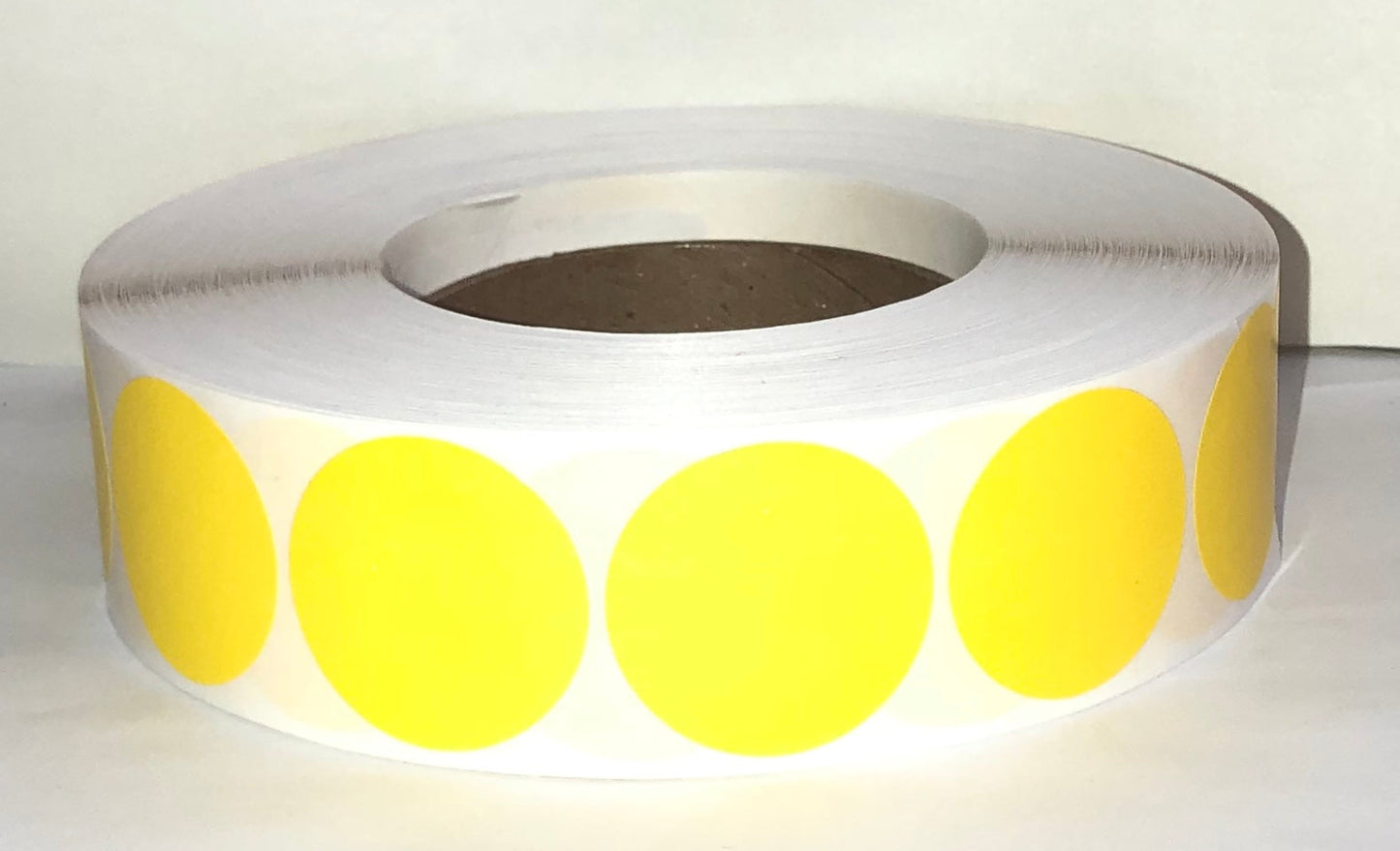 etiquettes-rive-sud,Étiquettes couleur rondes 1.5'' transfert thermique en rouleau sur core 3"