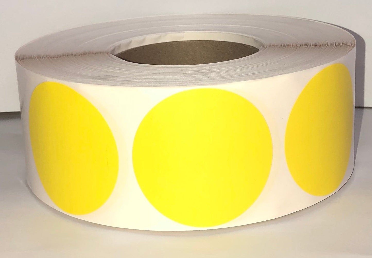 etiquettes-rive-sud,Étiquettes couleur rondes 2.5'' transfert thermique en rouleau sur core 3"