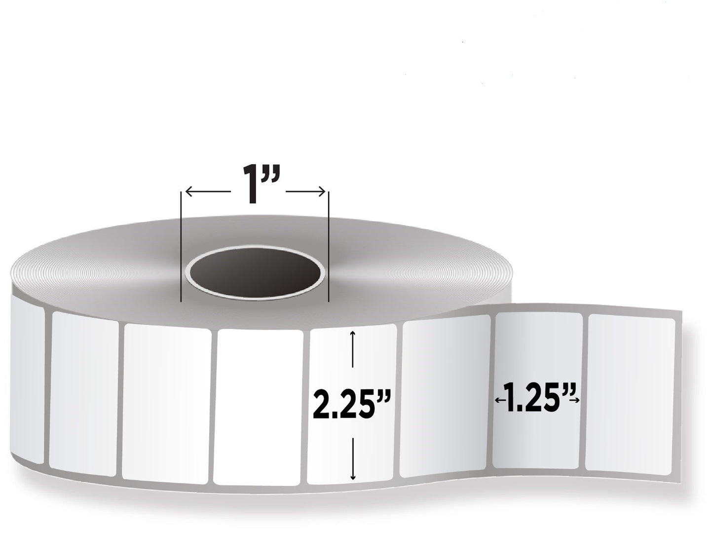 2.25" x 1.25" Étiquettes Thermique Zebra Z-Select 4000D - 10015341 - Etiquettes Quebec