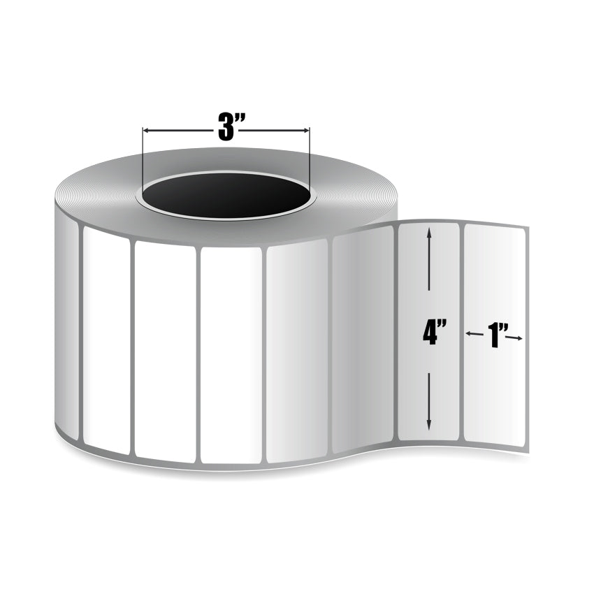 Étiquettes 4 x 1 transfert thermiques adhésives et décollables - Etiquettes Quebec