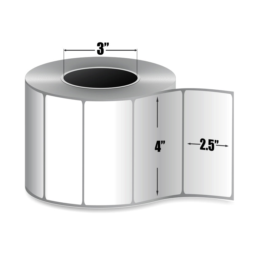 Étiquettes 4 x 2-1/2 transfert thermiques adhésives et décollables - Etiquettes Quebec