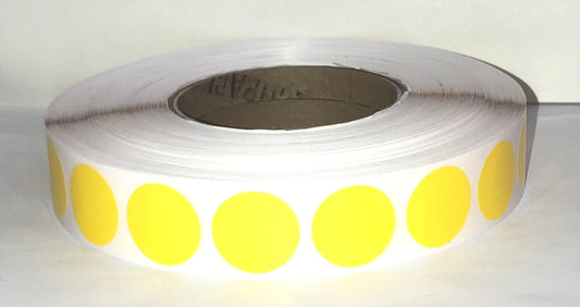 etiquettes-rive-sud,Étiquettes couleur rondes 1.0" transfert thermique en rouleau sur core 3"